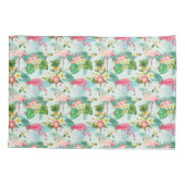 ヴィンテージの熱帯花および鳥 枕カバー (裏面-左)