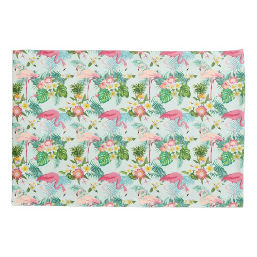 ヴィンテージの熱帯花および鳥 枕カバー (裏面-左)