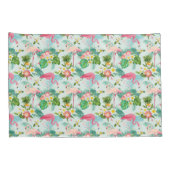 ヴィンテージの熱帯花および鳥 枕カバー (裏面-右)