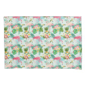 ヴィンテージの熱帯花および鳥 枕カバー (正面左)