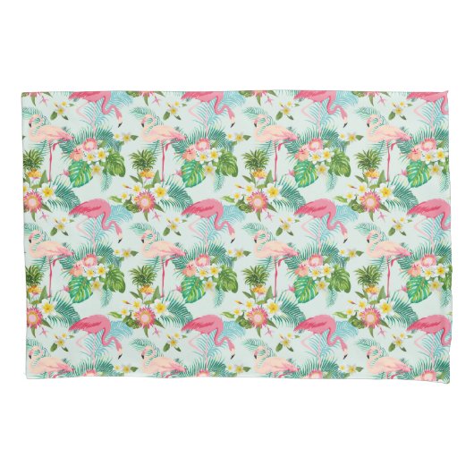 ヴィンテージの熱帯花および鳥 枕カバー (正面左)