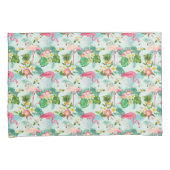 ヴィンテージの熱帯花および鳥 枕カバー (正面右)