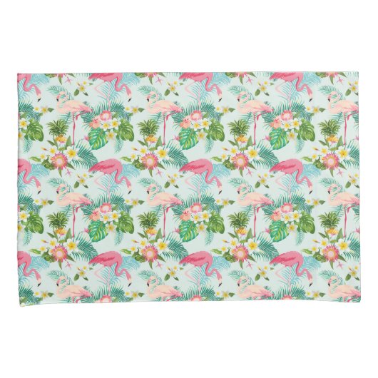 ヴィンテージの熱帯花および鳥 枕カバー (正面右)