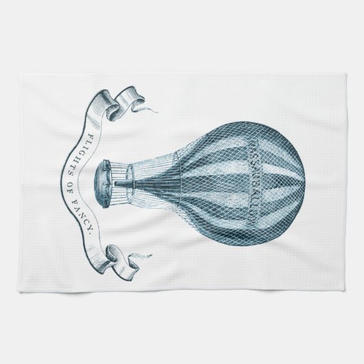 ヴィンテージの熱気の気球のふきん キッチンタオル (横)