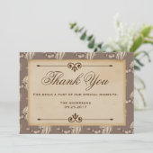 ヴィンテージの熱気の気球のブラウンのサンキューカード サンキューカード (スタンド正面)