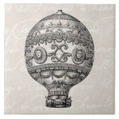 ヴィンテージの熱気の気球のレトロの飛行船の古い気球 タイル (正面)