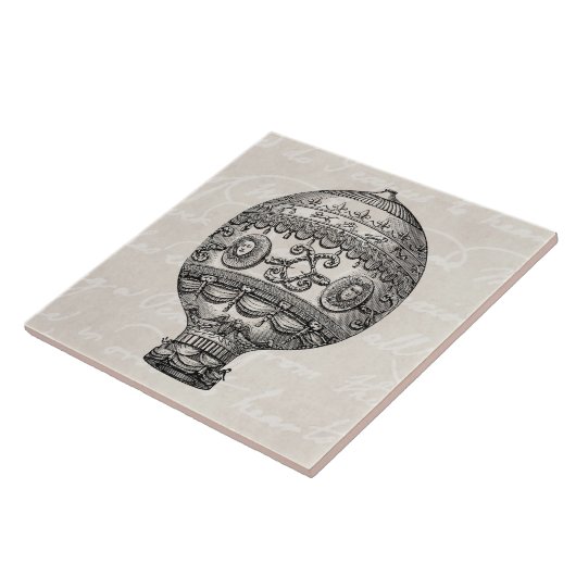 ヴィンテージの熱気の気球のレトロの飛行船の古い気球 タイル (側面)