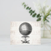 ヴィンテージの熱気の気球のレトロの飛行船の古い気球 ポストカード (スタンド正面)