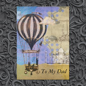 ヴィンテージの熱気の気球の父の日のコラージュ カード