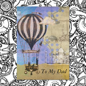 ヴィンテージの熱気の気球の父の日のコラージュ カード