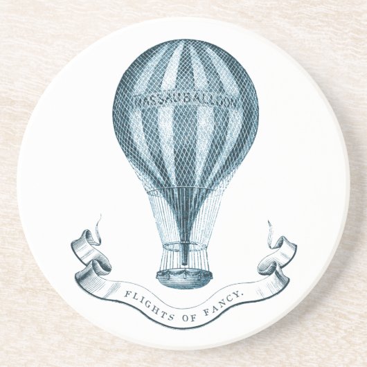 ヴィンテージの熱気の気球の砂岩コースター コースター (正面)
