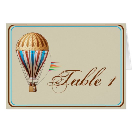 ヴィンテージの熱気の気球の結婚式のテーブル数 (正面横)