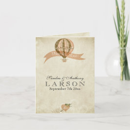 ヴィンテージの熱気の気球の結婚式は感謝していしています サンキューカード