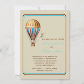 ヴィンテージの熱気の気球の結婚式招待状 招待状 (正面)