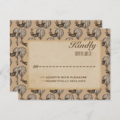 ヴィンテージの熱気の気球タンRSVP 出欠カード (正面/裏面)