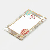 ヴィンテージの熱気の気球及び雲の冒険 ポストイット (アングル)