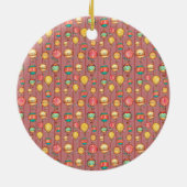 ヴィンテージの熱気の気球 セラミックオーナメント (裏面)