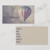 ヴィンテージの熱気の気球 名刺 (正面/裏面)