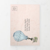 ヴィンテージの熱気球を完備結婚する 三つ折り招待状 (カバー)