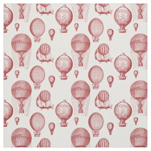 ヴィンテージの熱気球（茶色） ファブリック (見本)