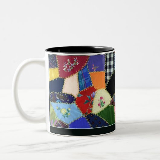 ヴィンテージの熱狂するなキルトのマグ ツートーンマグカップ (左)