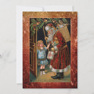 ヴィンテージの父のクリスマスのアンティークフレーム シーズンカード