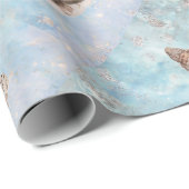 ヴィンテージの父のクリスマスのサンタの銀製の雪の落下 ラッピングペーパー (ロールコーナー)