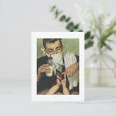 ヴィンテージの父の日パパ替えおむつ ポストカード (スタンド正面)