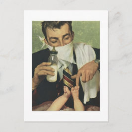 ヴィンテージの父の日パパ替えおむつ ポストカード