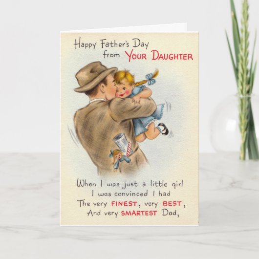 ヴィンテージの父の日 – あなたの娘から カード (正面)