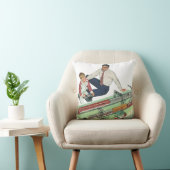 ヴィンテージの父の日、パパと息子と列車 クッション (椅子)