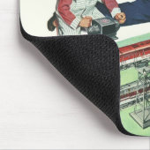 ヴィンテージの父の日、パパと息子と列車 マウスパッド (コーナー)