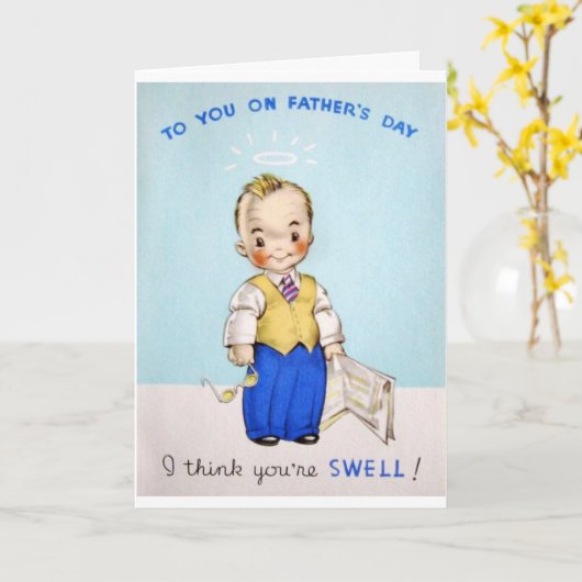 ヴィンテージの父の日-私はうねりをあなたは考えます、 カード (黄色い花)