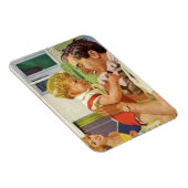 ヴィンテージの父の日、郊外の幸せな家族 マグネット (右側)