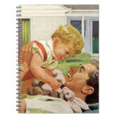 ヴィンテージの父の日，郊外の幸福な家族 ノートブック (正面)