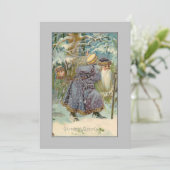 ヴィンテージの父クリスマスの雪の森 シーズンカード (スタンド正面)