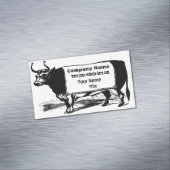 ヴィンテージの牛牧場主の肉用牛 マグネット名刺 (インサイチュ)