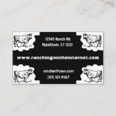 ヴィンテージの牛牧場主の肉用牛 名刺 (裏面)