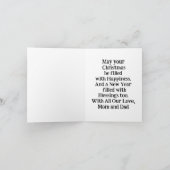 ヴィンテージの犬とホリーのクリスマスカード シーズンカード (内部)