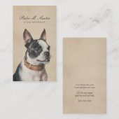 ヴィンテージの犬の飼育者のカッコいいの動物のクリーム色のプロフェッショナル 名刺 (正面/裏面)