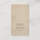 ヴィンテージの犬の飼育者のカッコいいの動物のクリーム色のプロフェッショナル 名刺 (裏面)