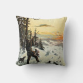 ヴィンテージの猟犬銃の冬の芸術の装飾の枕 クッション (正面)