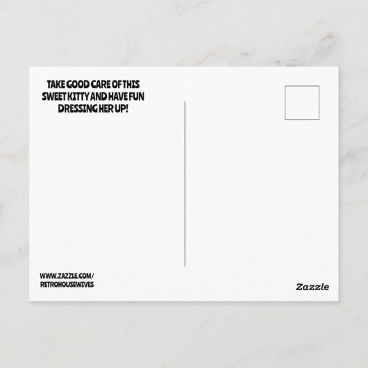 ヴィンテージの猫のペーパードール 誕生日ポストカード ポストカード (裏面)