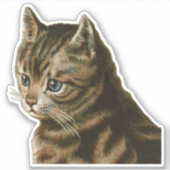 ヴィンテージの猫 シール (正面)