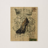 ヴィンテージの王冠のファッションの女王の小剣 ジグソーパズル (縦)