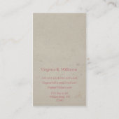 ヴィンテージの王冠の女王のピンク 名刺 (裏面)