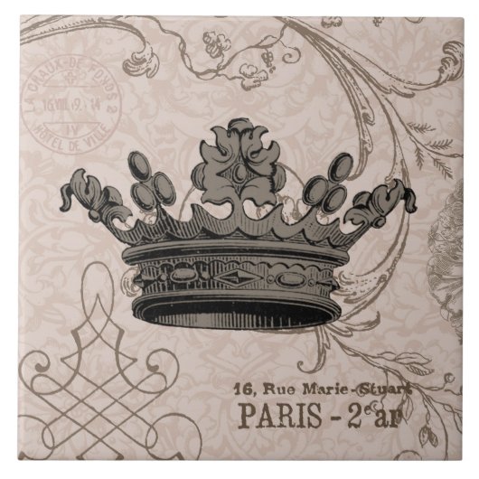 ヴィンテージの王冠の…タイル タイル (正面)