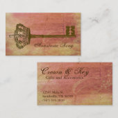 ヴィンテージの王冠及び主エレガントな名刺のピンク 名刺 (正面/裏面)