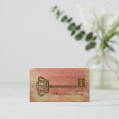 ヴィンテージの王冠及び主エレガントな名刺のピンク 名刺 (スタンド正面)