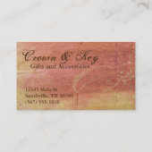 ヴィンテージの王冠及び主エレガントな名刺のピンク 名刺 (裏面)
